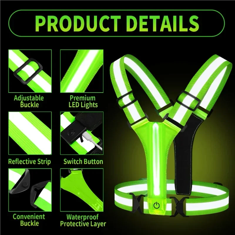LED Reflective Vest Running Ge - огляд і ціна Running Gear Night